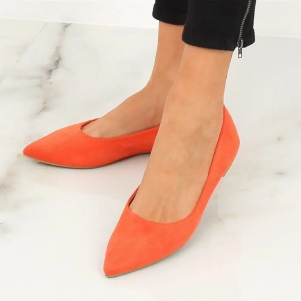 BRAND NEW CHARLES ALBERT SUEDE POINTED TOE SLIP-ON WOMEN"S FLAT SHOE